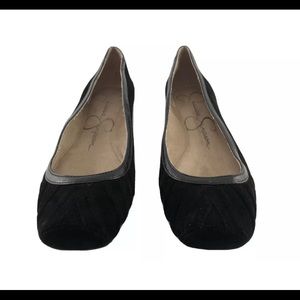 Jessica Simpson Merlie 9M Black Suede Ballet Flat